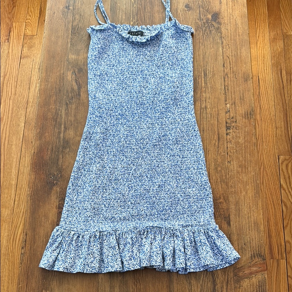 1 State Blue Floral Dress